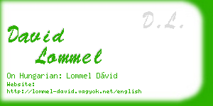 david lommel business card